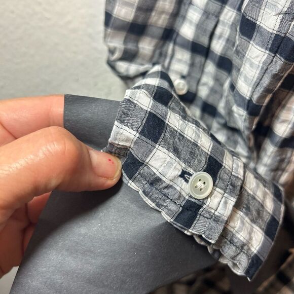 VERONICA BEARD ladies BLUE WHITE SHERRY shirt DRESS small gingham plaid ruffle - Picture 14 of 16